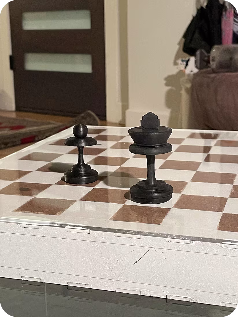 Pieces placed on the board