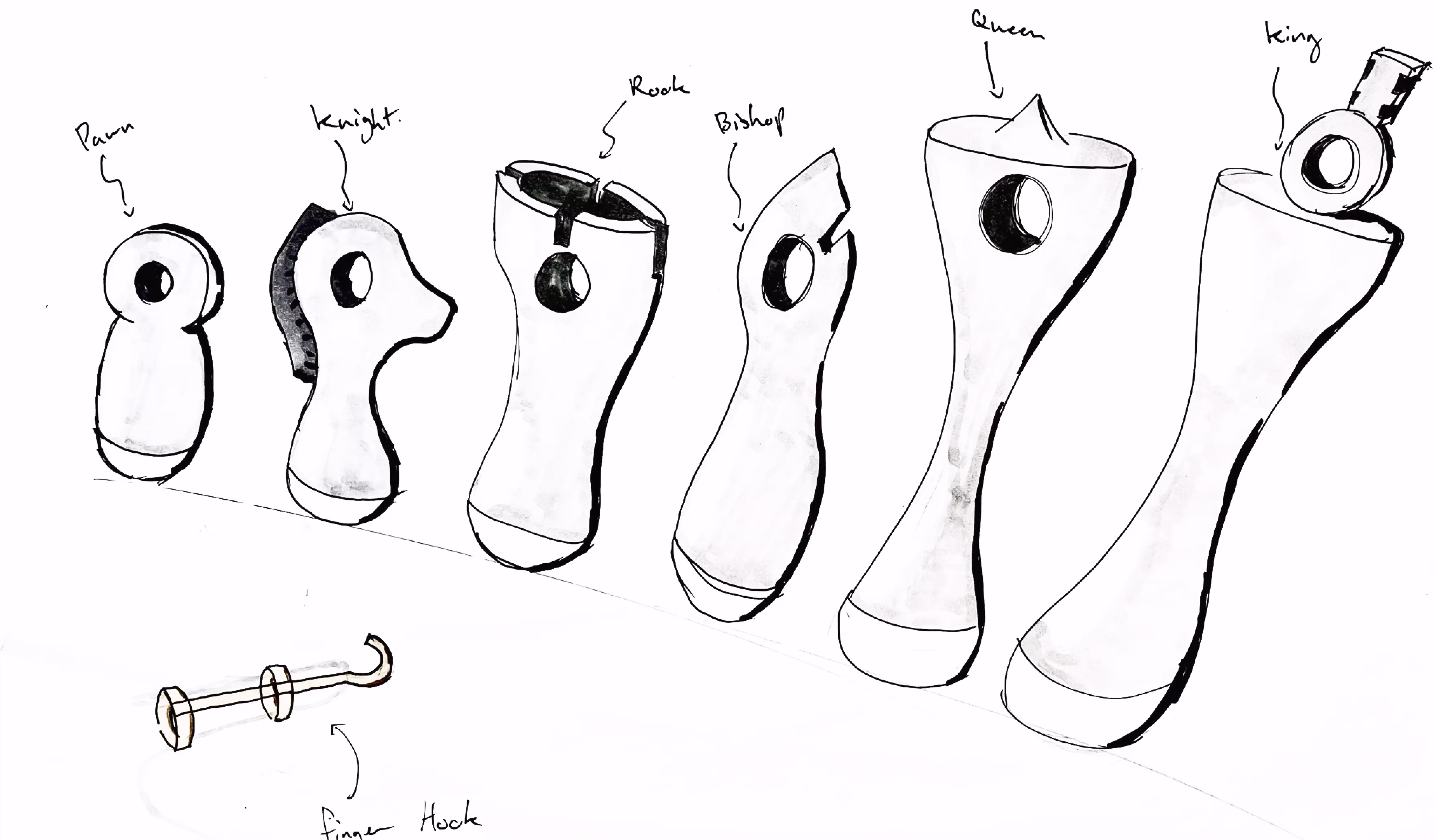 Sketch with holes for hooks
