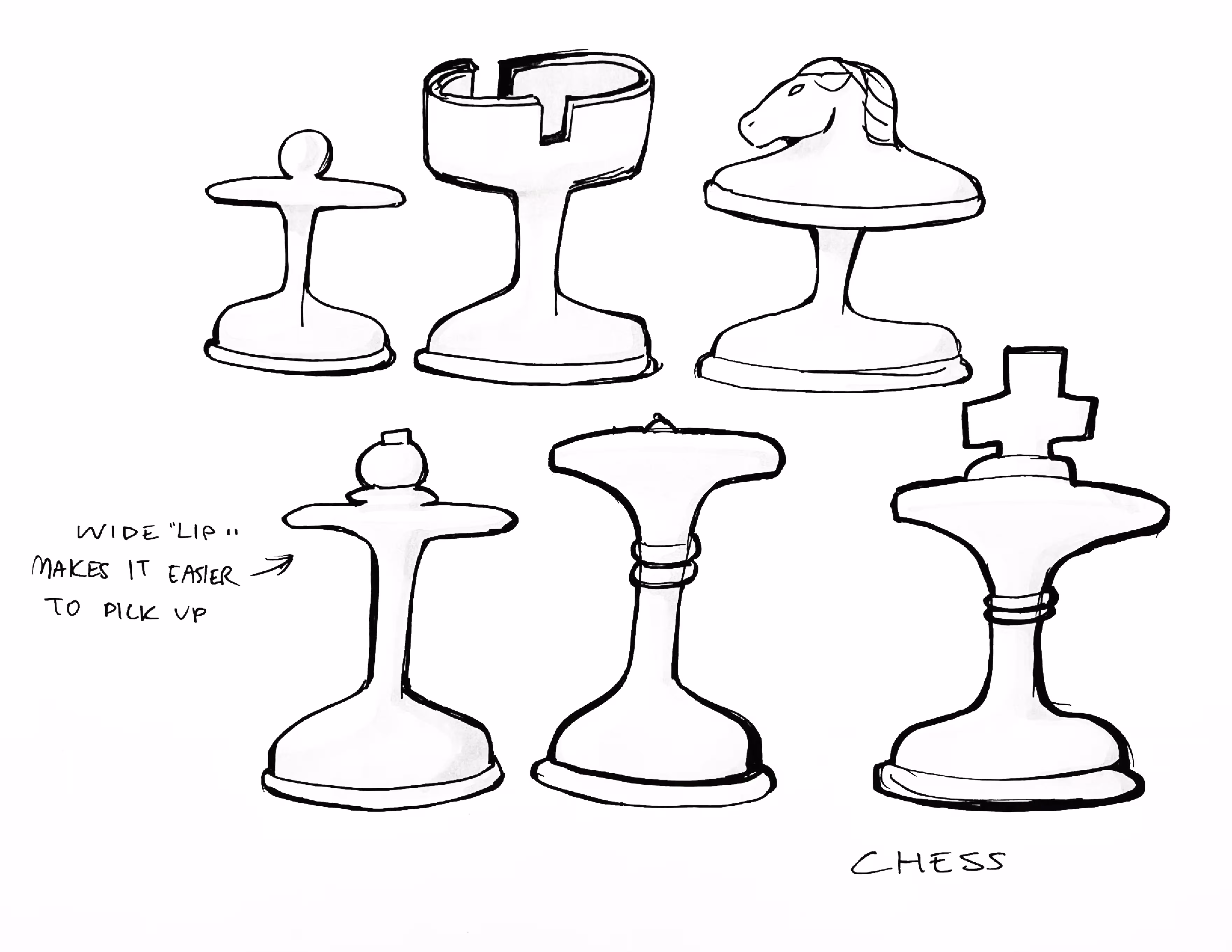 Sketch with hourglass shape Pieces